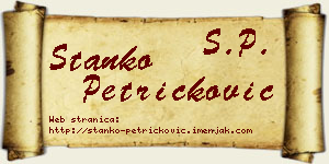 Stanko Petričković vizit kartica